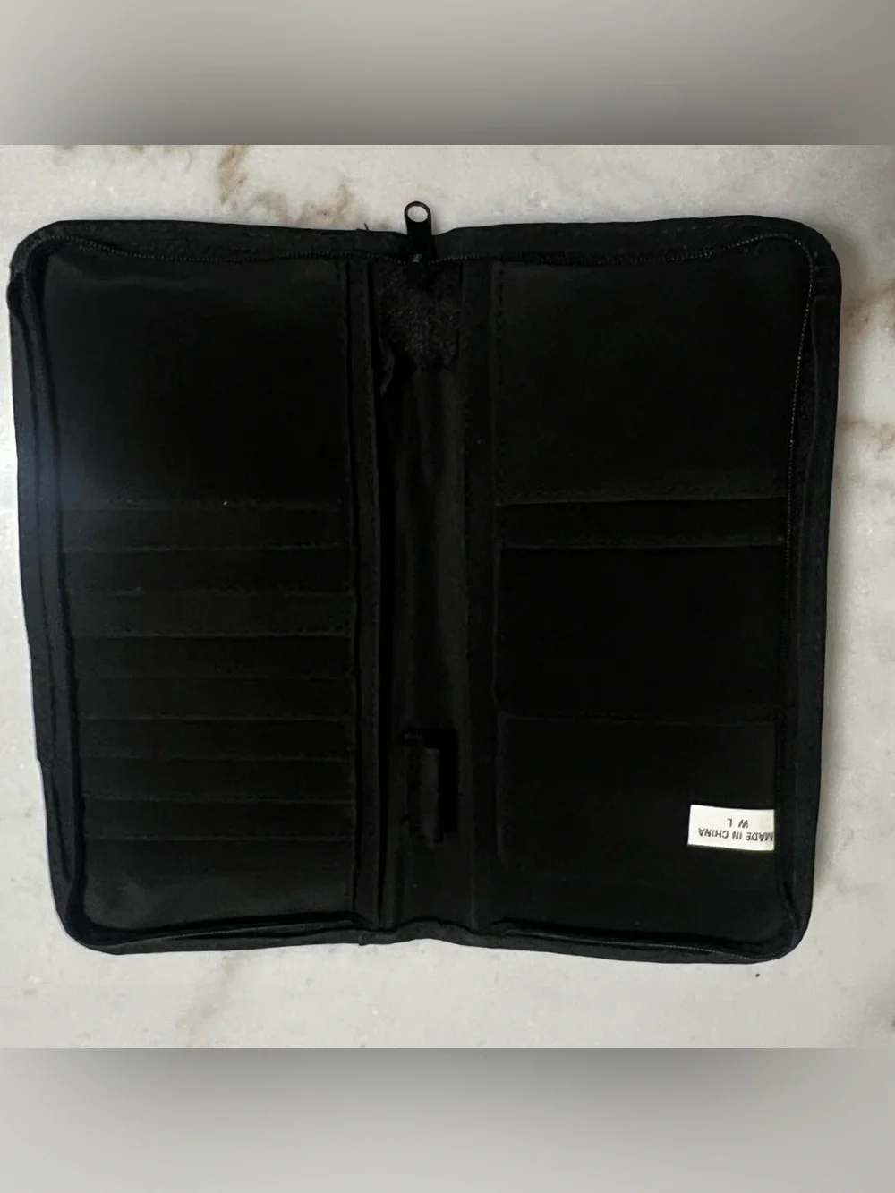 American Tourister Black Zip Around Nylon Passport Travel Case 8.5